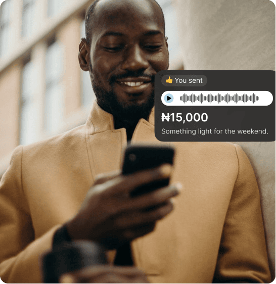 Man sending money via chat