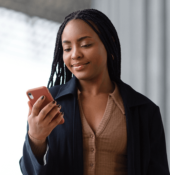 Woman using we.yan wallet