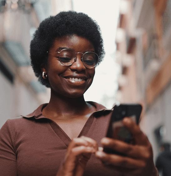 Woman enjoying fast payments